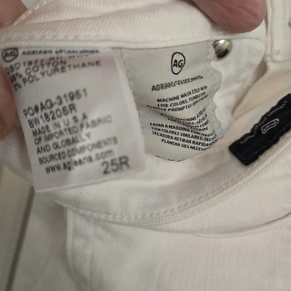Adriano Goldschmied jeans white size 25 R. THE Stevie ankle. Slim straight - Picture 4 of 7